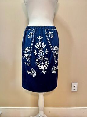 Torrid Embroidered Navy Blue Skirt